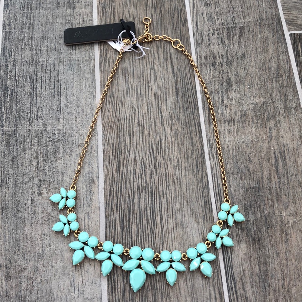 J crew turquoise and gold necklace